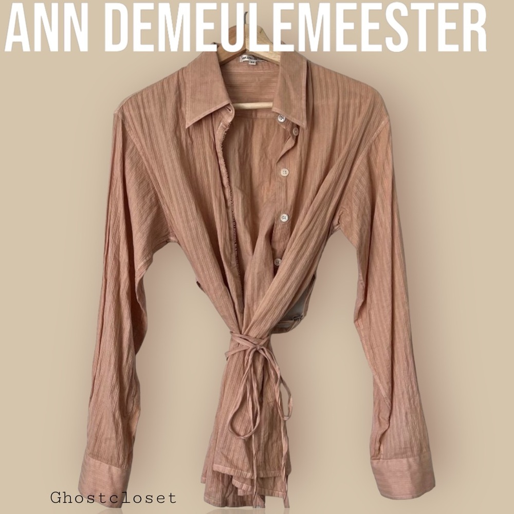 Ann Demeulemeester Tie Back Button Down Blouse sz 34